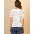 thumbnail image 3 of Blusa de Gasa Allegra K con Cuello Peter Pan y Manga Farol para Mujer Blanco L, 3 of 5