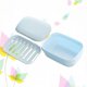 thumbnail image 3 of 2pcs Soap Box Double Layer Soap Dish with Lid Soap Holder with Drain Soap Case Container for Bathroom and Kitchen (Blue), 3 of 4