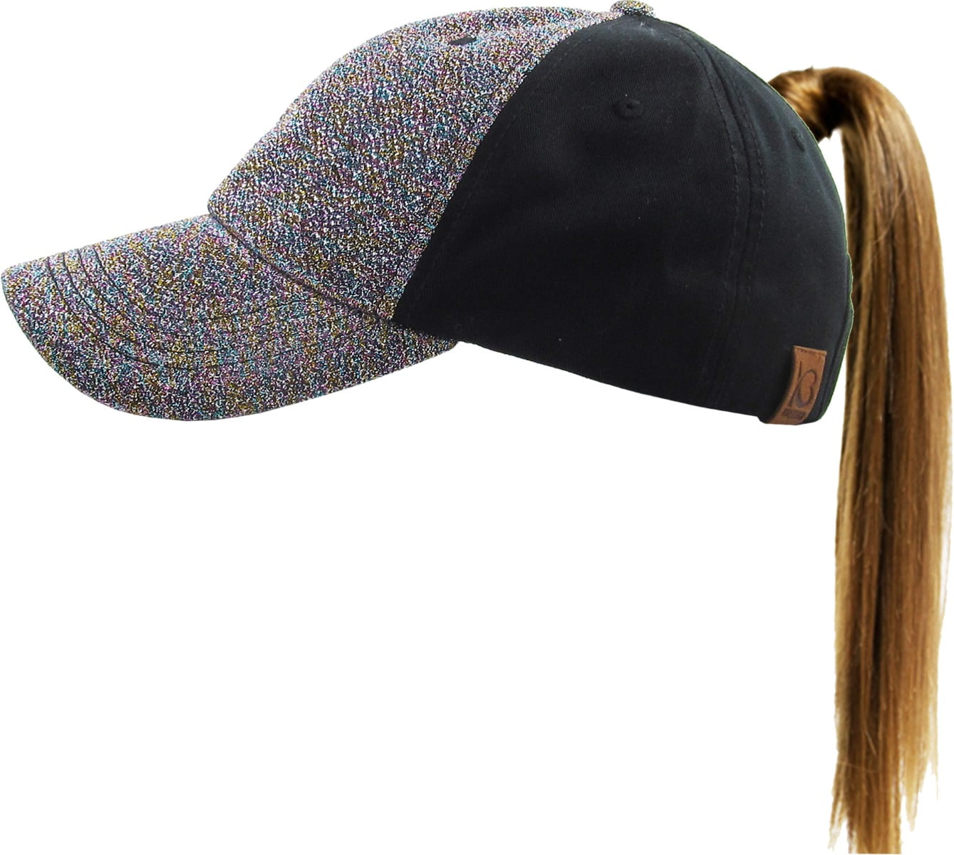 Multi Color Glitter Ponytail Messy High Bun Adjustable Washed Cotton