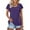 Purple, variant on SNKSDGM Women's Plus Casual Easter Shirts Plus Size Casual Tops for Women Women's Tunic Ruffle Short Sleeve Shirt Summer O Neck Top Plus Size Tops for Women Dressy Black