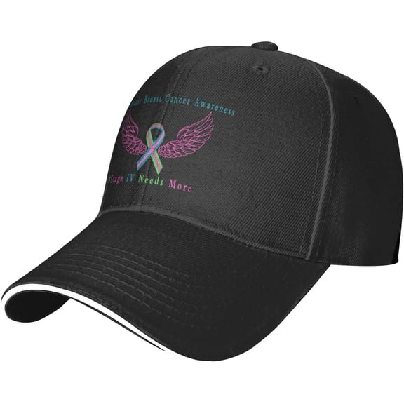 Metastatic Breast Cancer Awareness Hat Adult Adjustable Mountaineering Classic Washed Casquette Cap Hat for Outdoor