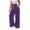 Purple, variant on JIAYUE Women's Pants Casual Solid Color Drawstring With Pockets Button Design And Side Slit Long Sweatpants For Daily Relaxed Fit Lightweight Breathable Wear