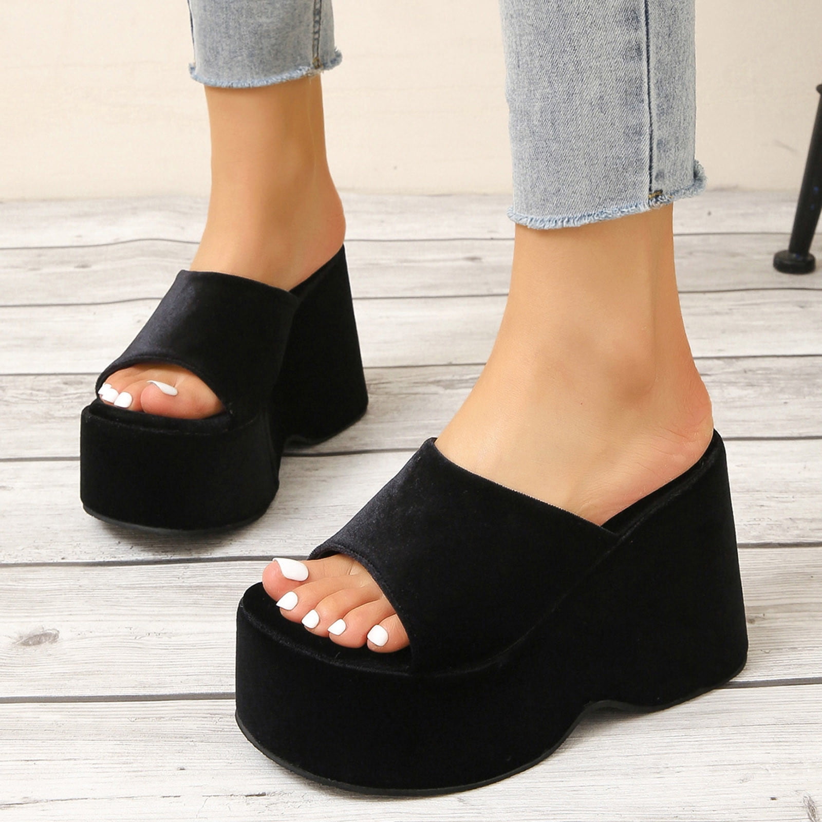 Boudoir wedge deals slippers