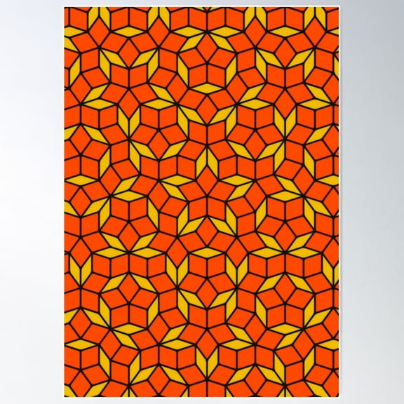 Penrose Tiling Poster Wall Art, Modern Wall Decor For Living Room Bedroom, 16x24 UNFRAMED