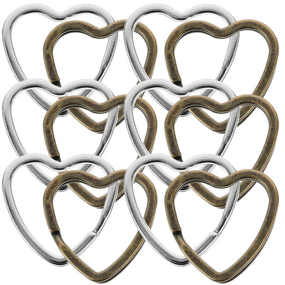 unbranded  40 Pcs Keyrings for Keys Large Heart Shaped Clasps Keychains Split