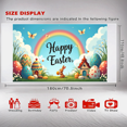 thumbnail image 4 of Happy Easter Backdrop Easter Egg Bunny Scene Birthday Party Wall Decor Background Spring Decoration Photography Props Holiday Banner, 4 of 5