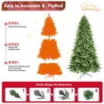 thumbnail image 3 of 6ft Artificial Green Christmas Tree with 1168 PE/PVC Mixed Branch Tips Hinged Premium Foldable Base for Indoor Holiday Decor - Automatic Hinge & Storage Bag, 3 of 8