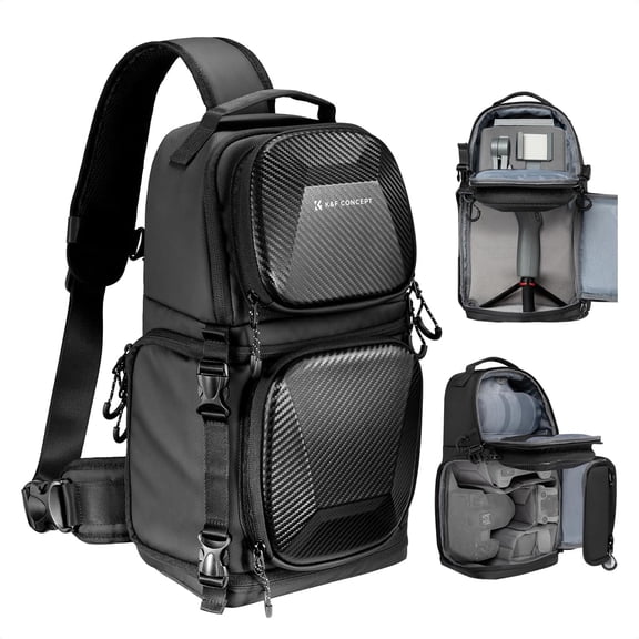 K&F CONCEPT Camera Sling Bag Crossbody Bag Hardshell Camera Shoulder Backpack DSLR/SLR/Mirrorless Camera Case Photography Bags for Photographer