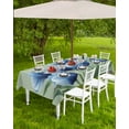 thumbnail image 4 of nqOlkjepod Navy Blue Tulip Outdoor Tablecloth with Umbrella Hole & Zipper, Chic Elegant Flowers Botanical Sage Green Rectangle Table Cover 60x120 Inch, Waterproof Table Cloth Protector for Patio, 4 of 7