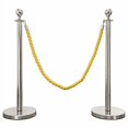 thumbnail image 2 of Mirror Crown Top Rope Stanchion in 3 pcs Set, VIP Crowd Control (60" Blue Braided), 2 of 4