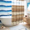 thumbnail image 5 of No Hook Shower Curtain, Brown Khaki Wooden Shower Curtains for Bathroom with See Through Top Window, Vintage Farmhouse Retro Art Waterproof & Washable Bath Curtain Small Stall 36"x78", 5 of 9