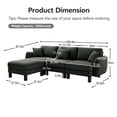 thumbnail image 5 of Newest Boucle Fabric Convertible L Shape Sectional 3-seater Sofa Couch,Distinctive Shell-shaped Armrests,Removable Ottoman,Cylindrical Legs Wrapped,Self-fabric,Dark Grey Color, 5 of 17