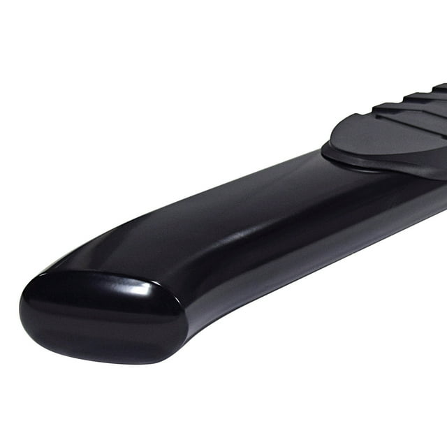 TrailFX Nerf Bar - Truck Wheel To Wheel A7050B TFX 5 Oval WTW Side Bars; With Step Pads; With Bed Step; 5 Inch Oval Straight; Powder Coated; Black; Steel; With Welded End Caps; Rocker Panel Mount