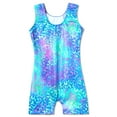 thumbnail image 3 of Girls Gymnastics Leotards Size 2t 3t Sparkle Green Unitards Dance Biketards with Shorts, 3 of 7