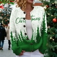 thumbnail image 1 of Chandails d'Hiver Grande Taille pour Femmes Mode Décontractée Imprimé de Noël Cardigan Veste Vert G, 1 of 4
