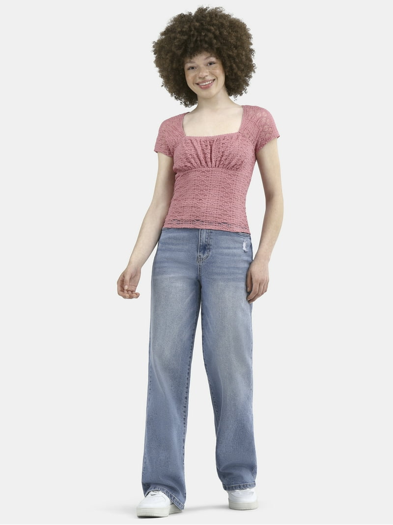 Tシャツ(半袖/袖なし) Katie NO COUNTRY Lacy top NY CARE FREE カラー 半袖ドレスTシャツ(15618663-2026)｜ファッション