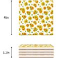thumbnail image 3 of POGLIP Sunflowers Set of 6 Coaster for Drinks, Absorbent Ceramic Stone Coasters Cup Mat with Cork Base for Home Kitchen Room Coffee Table Bar Decor, 3 of 4