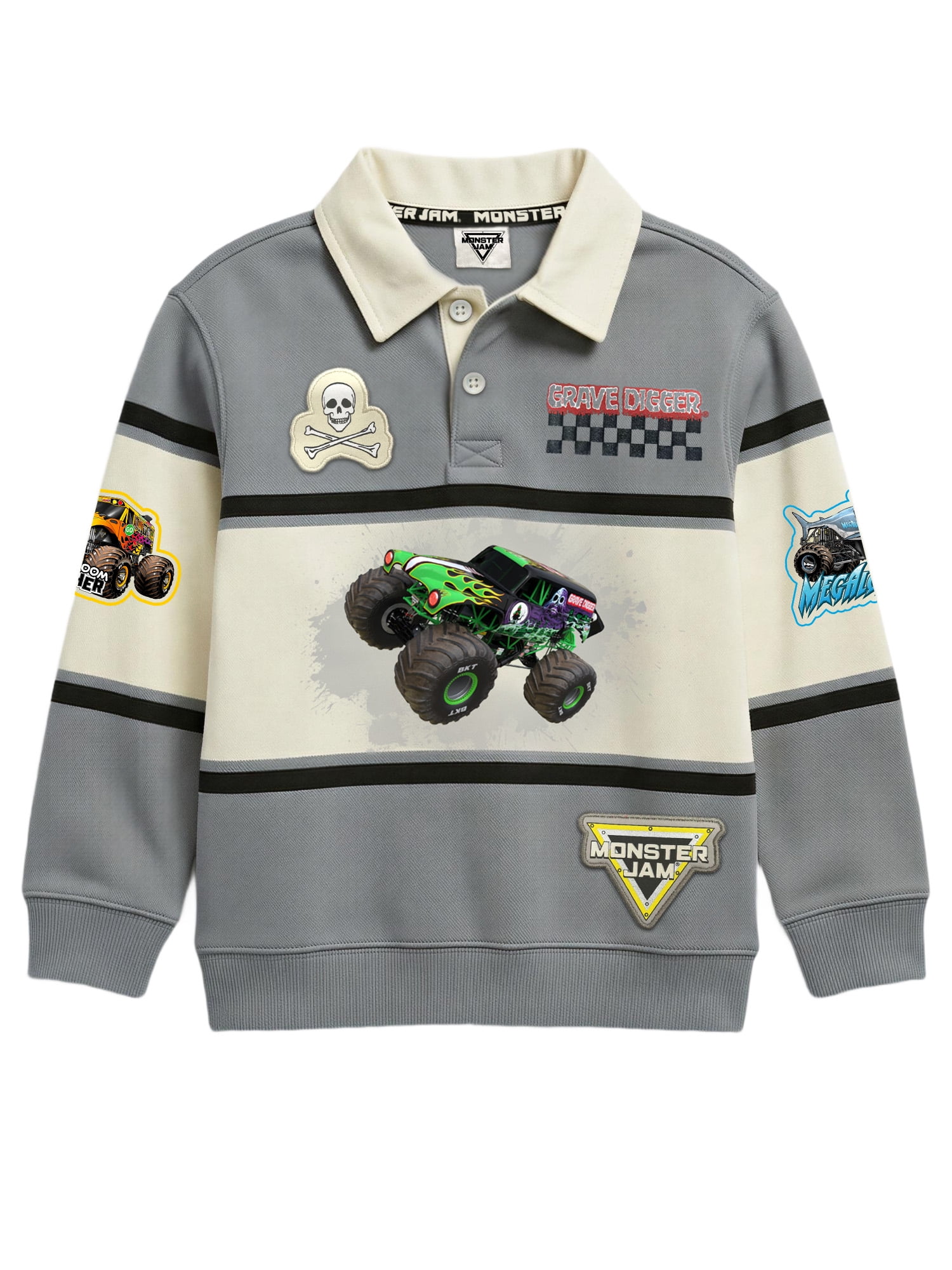 Monster Jam Toddler Boy Long Sleeve Rugby Shirt, Sizes 12M-5T