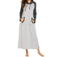 thumbnail image 4 of Avidlove Cotton Nightgown for Women Long Sleeve Hooded Gowns Sleepwear Full Length Nightwear with Pockets, 4 of 7