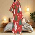 thumbnail image 5 of Fewfanhot Nightgowns for Women Cotton Long Sleeve Hooded Robe Night Gown Contrast Color Full Length Loungewear with Pockets, 5 of 9