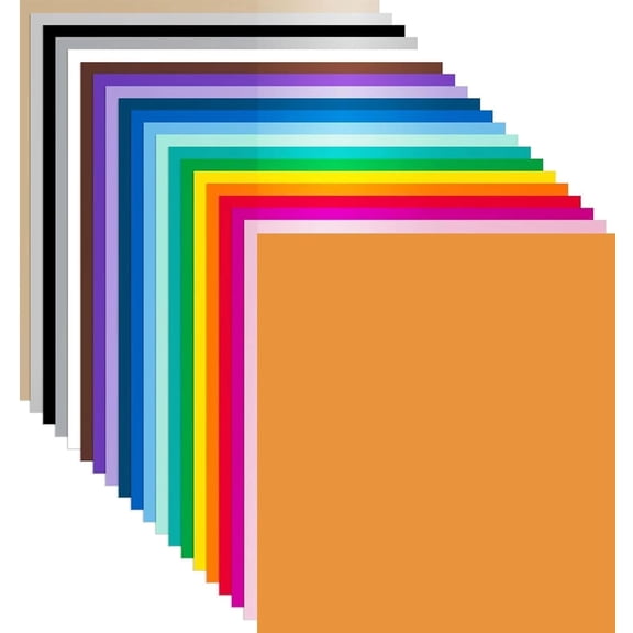 20 Pack Heat Transfer Vinyl Bundle - 12" x 10" Iron On Vinyl Sheets, 20 Assorted Colors HTV for Cricut & Heat Press Machine, Easy Cut Weed Transfer for DIY T-Shirts, Crafts & Home Decor