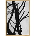thumbnail image 3 of PixonSign Framed Canvas Print Wall Art Black Branches on Gray Background Floral Wilderness Illustrations Minimalism Modern Colorful Multicolor Dark for Living Room, Bedroom, Office - 16"x24" Natural, 3 of 5