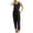 Black, variant on asdoklhq Womens Plus Capris,Ladies Summer Casual Solid V-neck Lace Up Cotton Rompers Jumpsuit