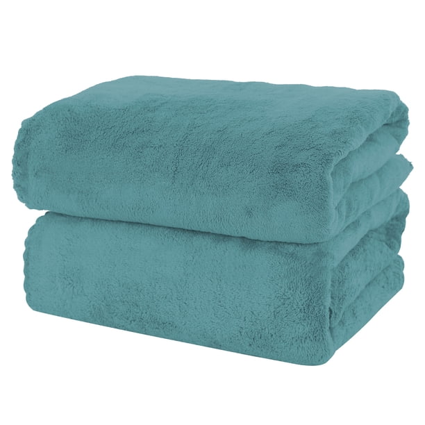 Juego de Toallas de Baño MOONQUEEN Premium de Microfibra de Terciopelo Coral x2