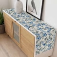thumbnail image 4 of Vintage Blue Flower Table Runner - 36 Inch Long, Kitchen Dining Table Runner Dresser Scarves, Farmhouse Botanical Floral Retro Farmhouse Decor for Coffee Tables Wedding Party Banquet, 4 of 8