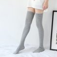 thumbnail image 4 of Calcetines altos hasta el muslo Calcetines de algodón a rayas por encima de la rodilla Calcetines largos hasta la rodilla para mujer, 4 of 5