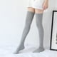 thumbnail image 4 of Calcetines altos hasta el muslo Calcetines de algodón a rayas por encima de la rodilla Calcetines largos hasta la rodilla para mujer, 4 of 5