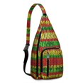 thumbnail image 1 of Trippy Weed Sling Backpack - Psychedelic Swirl Leaf Pattern, Fashion Forward Shoulder Pack, 1 of 4