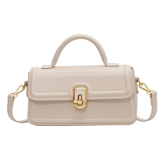 Bolso de mano para mujer, de PU, tipo bandolera, estilo retro, color blanco