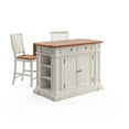 thumbnail image 3 of Kingfisher Lane Wood Kitchen Island and Stools in Off White/Distressed Oak, 3 of 15