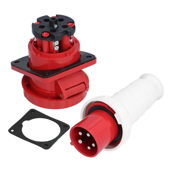 Industrial Plug Socket 5 Pin 3 Phase Power Connector IP67 Waterproof 380415V 63A 3P N E
