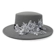 thumbnail image 4 of HNMKIU Western Floral Cowboy Hat for Elegant Stage Performance and Party Events Grey,One Size, 4 of 5