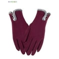 thumbnail image 2 of BadPiggies Womens Winter Warm Gloves with Sensitive Touch Screen Texting Fingers, Fleece Lined Windproof Gloves (Wine Red), 2 of 9