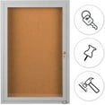 thumbnail image 2 of Aarco Products 36"x24" 1-Door Indoor Shatter Resistant Enclosed Bulletin Board with Natural Cork, Aluminum Frame with Lock, 2 of 3