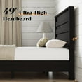 thumbnail image 5 of Merluxy Farmhouse Fullsize Bed Frame with 49" Scalloped Headboard, Platform Bed with Natural Woodgrain Finish, No Boxspring/No Noise, Black, 5 of 9