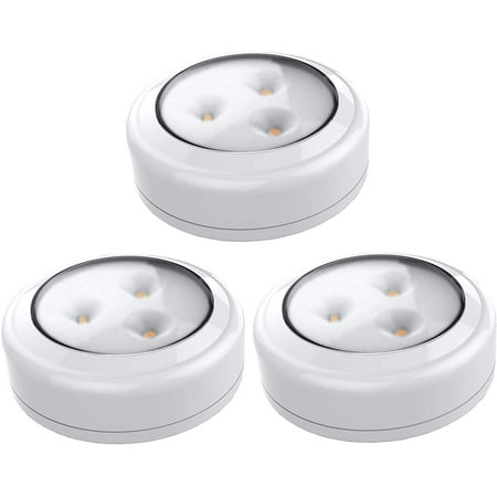 Brilliant Evolution BRRC133 Wireless LED Puck Light 3 Pack | LED Under Cabinet Lighting | Closet Light | Battery Powered Lights | Under Counter Lighting | Stick On Lights