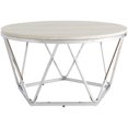 thumbnail image 3 of SEI Furniture Luna 33" Round Faux Stone Top Coffee Table in Silver, 3 of 8