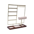 thumbnail image 4 of Jewelry Stand Earring Storage Rack Tray Dangle Charm Girl Shelf Pendant Necklace Gold, 4 of 9