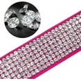 thumbnail image 3 of Beirui Rhinestone Bling Leather Dog Collar and Leash Set - Soft Flocking Sparkly Crystal Diamonds Studded - Cute Double Bowknot Collar with 4 Foot Leash for Pet Show,Pink,Neck fit 8-10", 3 of 6