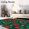 thumbnail image 2 of ODIKA 3'x5' Machine Washable Non-Slip Area Rug, Festive Berry Half Moon Entrance Welcome Holiday Hearth High Traffic Rug with Pad, Green, 608725, 2 of 8