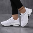 thumbnail image 2 of Running Shoes for Women Lace up Mesh Sneakers Antislip Air Cushion Breathable Tennis Shoes Lightweight Sneakers White Size 8.5, 2 of 7