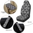 thumbnail image 6 of Xixirimido Car Seat Cover Set of 5 Pieces Front Seat Covers with Matching Seat Belt and Center Console Covers PU Leather Fits Most Vehicles, Halloween Gothic Skull Bats, 6 of 8