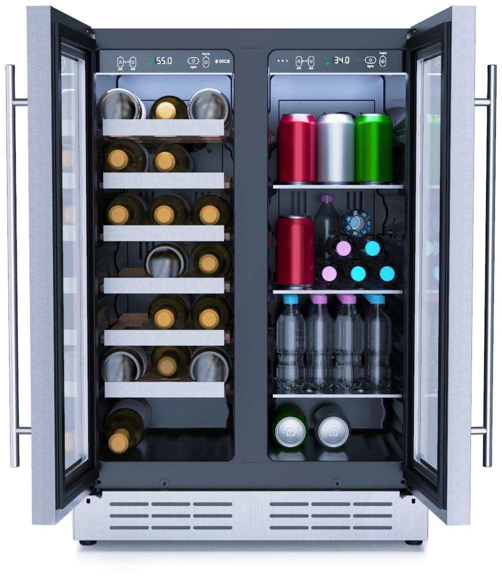 Elica Ebf521 24" Wide 21 Bottle Capacity And 60 Can Capacity Wine And Beverage Cooler -