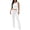 White, variant on Stichou Women's 2 Piece Outfits Sleeveless Crop Tank Top and High Waisted Flared Pants Set Casual Tracksuit Brown S