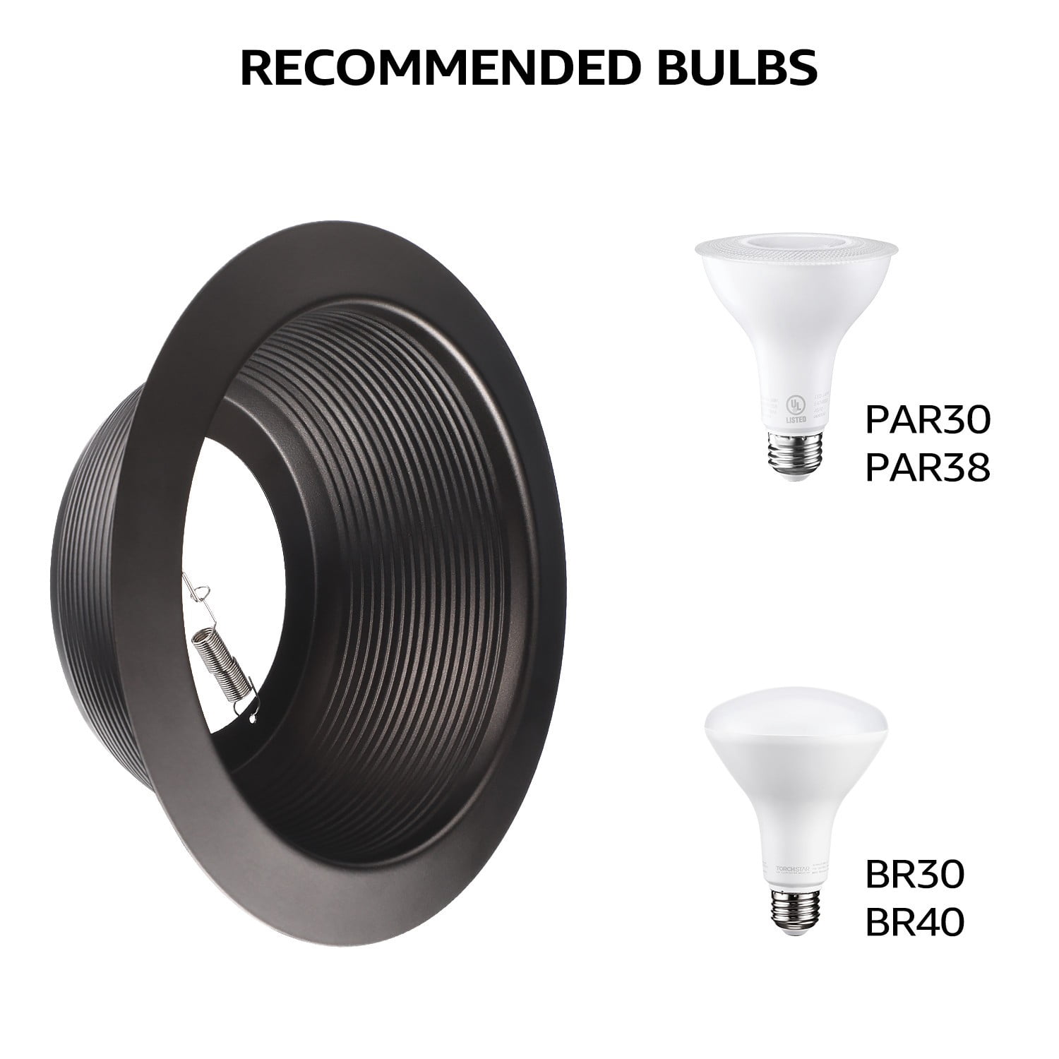 12 Pack 6 Inch Recessed Can Light Trim, Oil Rubbed Bronze Metal Step Baffle with Iron Ring, Fit Halo & Juno Remodel Recessed Housing, for PAR30, PAR38, BR30, BR40 Light Bulb