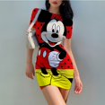 thumbnail image 2 of Disney Minnie Mickey Mouse Bodycon Dress Women Sexy Short Sleeve Club Party Dress Ladies Solid Skinny Elegant Dress Summer 2022S Gao Jinjia LED, 2 of 2